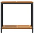 vidaXL Vonkajší stôl s úložiskom Prírodná a čierna 80 x 35 x 75 cm