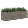vidaXL Záhradné kvetináče 3 nádoby 2 ks sivé 105x30x32 cm polyratan