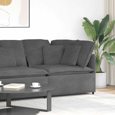 vidaXL Modulárna rohová pohovka s vankúšmi, tmavosivá 100 cm