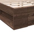 vidaXL Posteľný rám so zásuvkami hnedý dub 200x200 cm kompozitné drevo