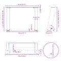 vidaXL Nohy konferenčného stolíka v tvare U, 2 ks, biele, 60 x (42-43) cm, oceľové
