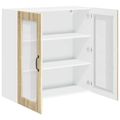 vidaXL Nástenný sklenený kabinet LUCCA Dub sonoma 80 x 31 x 80 cm