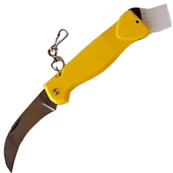 FOX knives 406 Y vreckový hubársky nôž 7 cm, Satin, žltá, plast ABS