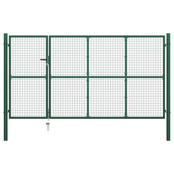 vidaXL Záhradná brána oceľová 350x175 cm zelená