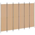 vidaXL 6-panelový paraván Béžová 300 x 220 cm Látka