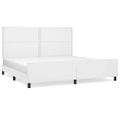 vidaXL Posteľný rám s čelom biely 200x200 cm umelá koža
