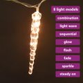 vidaXL Vianočná reťaz cencúle 40 ks teplé biele akryl diaľkový ovládač