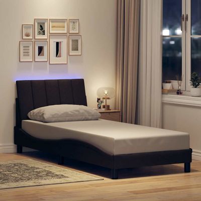 vidaXL Rám postele bez matraca Hanko tmavohnedá 80x200 cm látka
