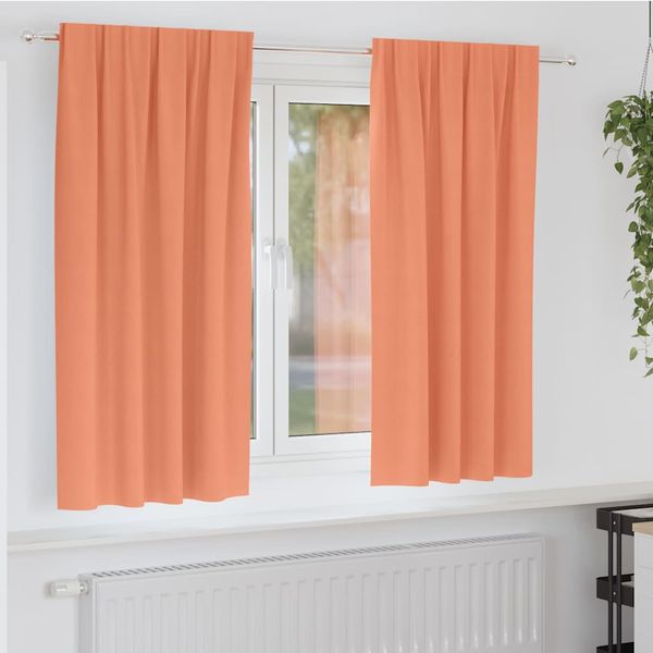 vidaXL Záclony na zatemnenie s krúžkami 2 pcs Tehlová 175 x 140 cm