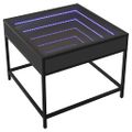 vidaXL Konferenčný stolík s nekonečnými LED čierny 50x50x41 cm