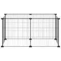 vidaXL 8-panelová klietka pre domáce zvieratá čierna 70x35x35 cm oceľ