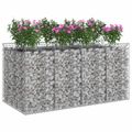 vidaXL Gabiónová vyvýšená posteľ 2 ks 200 x 100 x 100 cm Strieborná