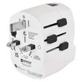 Cestovný univerzálny adaptér do zahraničia (USA, Ázia, Afrika), 1×USB-C, 1×USB-A