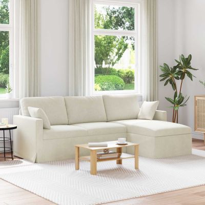 vidaXL Pohovka Krémová 228 x 134 x 80 cm Zamat