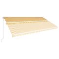 vidaXL Automaticky zaťahovacia markíza 600x300 cm žltá a biela