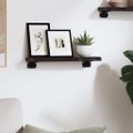 vidaXL Nástenná polica tmavohnedá 40x10x2 cm ošetrený dubový masív