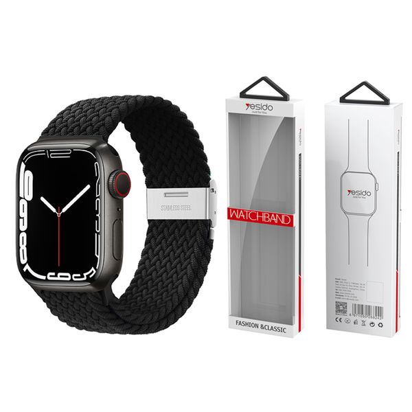 YESIDO WB23 PLETENÝ REMIENOK pre APPLE WATCH 38/40/41 ČIERNY