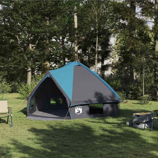 vidaXL Teepee stan pre 6 osôb Modrá a šedá 431 x 366 x 185 cm