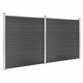 vidaXL Sada plotových panelov WPC 353x186 cm čierna