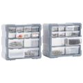 vidaXL Organizéry s 12 zásuvkami 2 ks 26,5x16x26 cm