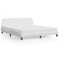 vidaXL Rám postele Dover biely 183x213 cm umelá koža