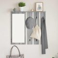 vidaXL Vešiak na stenu Nástenná montáž Sivý dub sonoma 84 x 10 x 80 cm