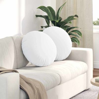 vidaXL Vankúše na sedenie 2 pcs Biela Ø50 x 19 cm látka
