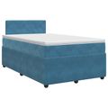vidaXL Posteľ boxspring s matracom Modrá 120 x 190 cm Zamat