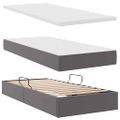 vidaXL Postel s úložným prostorem a matrací Sivá 90 x 190 cm
