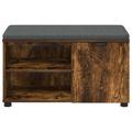 vidaXL Predsieňová lavica s vankúšom Údený Dub 80 x 38 x 46 cm