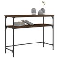 vidaXL Konzolový stolík hnedý dub 100x35,5x75 cm kompozitné drevo