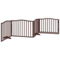 vidaXL Brána pre psa dvere sklad. 4 panely 320 cm topoľové drevo