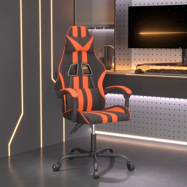 vidaXL Herná stolička čierna a oranžová umelá koža