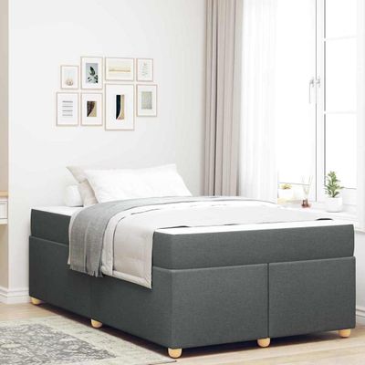 vidaXL Rám postele s matracmi Tmavo šedá 120 x 190 cm látka