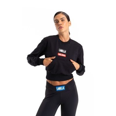 Dámska mikina Go On Black - LABELLAMAFIA, veľkosť M, veľkosť oblečenia M