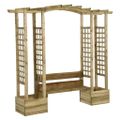 vidaXL Záhradná pergola s lavičkou a kvetináčmi impregnovaný masív