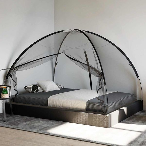 vidaXL Moskytiéra jurta s dverami 220 čierna 200x150x140 cm
