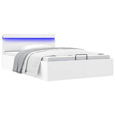 vidaXL Hydraulický posteľný rám+úložný priestor, LED, 140x200 cm