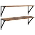 vidaXL Stenné police 2 ks Staré drevo 80 x 25 x 25,5 cm