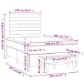 vidaXL Posteľný rám boxspring s matracom čierny 120x200 cm zamat