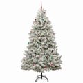 vidaXL Umelý Sklápací Vianočný Stromček Zelená a biela 300 cm 300 LED
