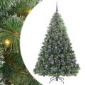 vidaXL Umelý vianočný stromček s 300 LED-i Zelená 180 cm PE a PVC