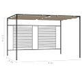 vidaXL Altánok so zaťahovacou strieškou 3x4x2,3 m sivohnedý 180 g/m²
