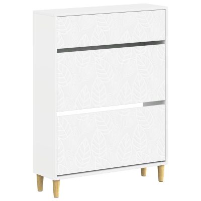 vidaXL Skriňa na topánky DELFT 78 x 24 x 103 cm Kompozitné drevo Biela