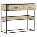 vidaXL Konzolový stolík dub sonoma 90x35x80 cm kompozitné drevo