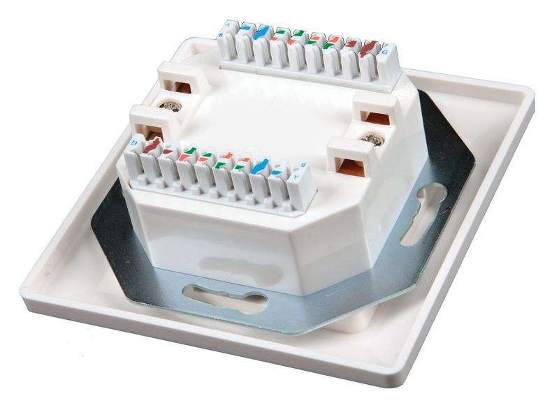 Solarix - zásuvka CAT5E UTP 2 x RJ45 pod omietku biela