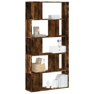 vidaXL Knižnica 5 políc dymový dub 80,5x23,5x162,5 cm kompozitné drevo