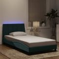 vidaXL Rám postele s LED bez matraca Hankotmavozelený 100x200 cm zamat