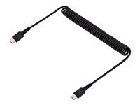 Durable Male to Male USB, čierny - USB kábel - USB-C (samec) do USB-C (samec) - USB 2.0 - 3 A - 1 m - stočený - čierna