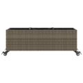 vidaXL Záhradné kvetináče kolieska 2 ks sivé 107x32x38 cm polyratan
